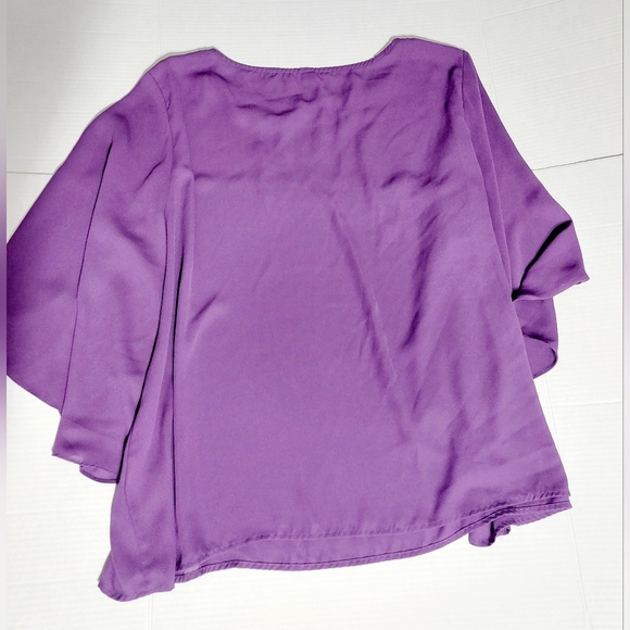 Women's T-Shirt Solid Split Sleeve Top T-Shirt for Women Purple 4XL - Picture 4 of 9